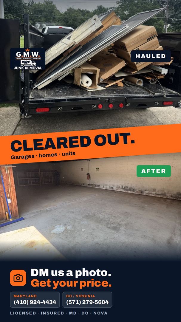 Garage cleared out, before and after